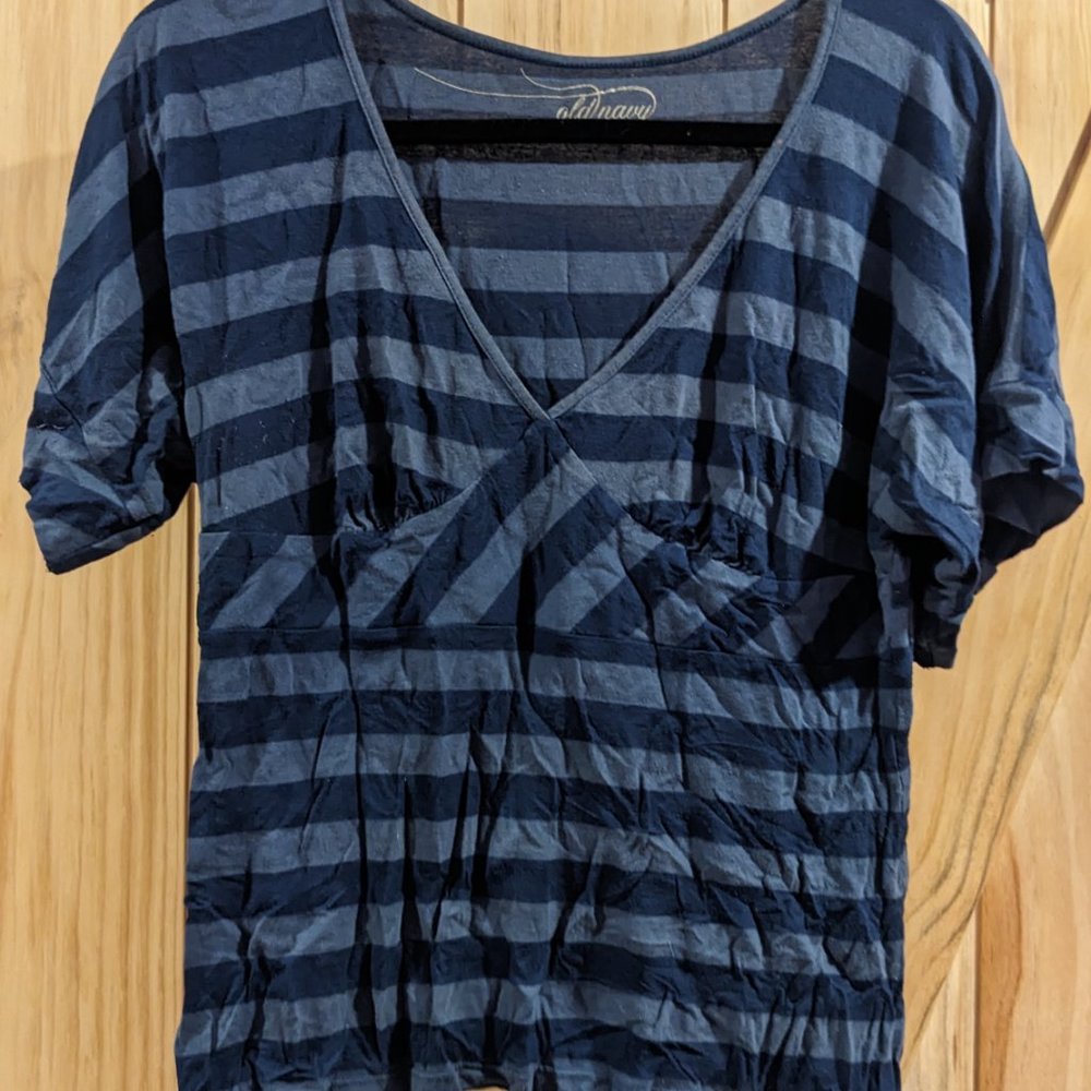 Old Navy Blue Striped Blouse